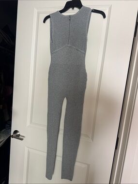 Fashion Nova Grey Sleeveless Ribbed Jumpsuit